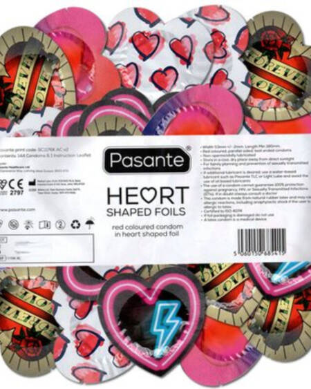 Preservativos Rojo Forma Corazon Bolsa 144ud