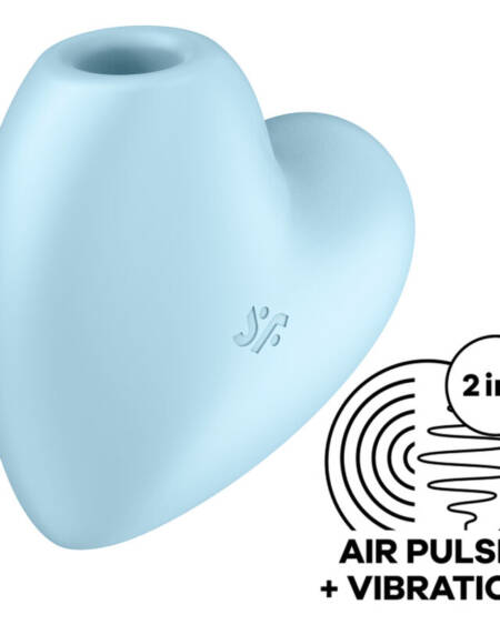 SATISFYER - CUTIE HEART ESTIMULADOR Y VIBRADOR AZUL