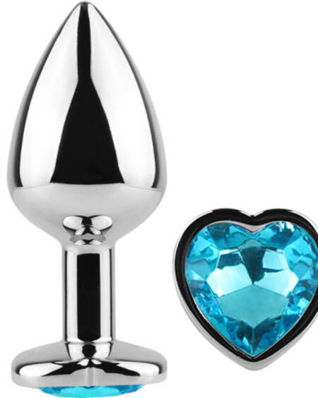 SECRETPLAY - METAL BUTT PLUG CORAZÓN AZUL TALLA S 7 CM