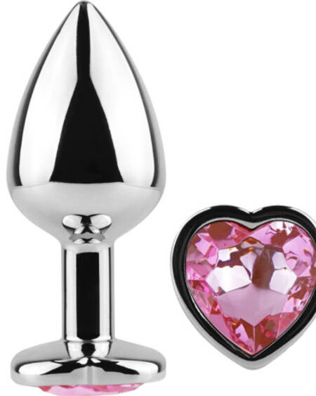 SECRETPLAY - METAL BUTT PLUG CORAZÓN FUCSIA TALLA S 7 CM