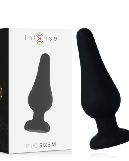 INTENSE - ANAL PLUG PIPO M SILICONE NEGRO 11 CM