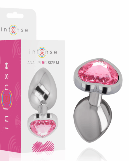 INTENSE - PLUG ANAL METAL ALUMINIO CORAZÓN ROSA TALLA M