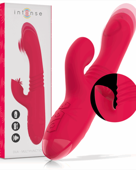 INTENSE - DUA VIBRADOR MULTIFUNCIÓN RECARGABLE UP  DOWN CON LENGUA ROJO