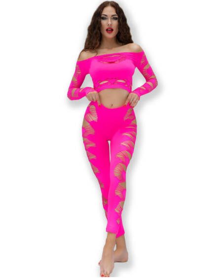 CHILIROSE - CR 4632 TOP  PANTALON FUCSIA S/L