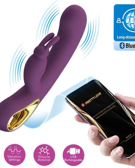 PRETTY LOVE - LIAM VIBRADOR RABBIT  ESTIMULADOR PUNTO G MORADO