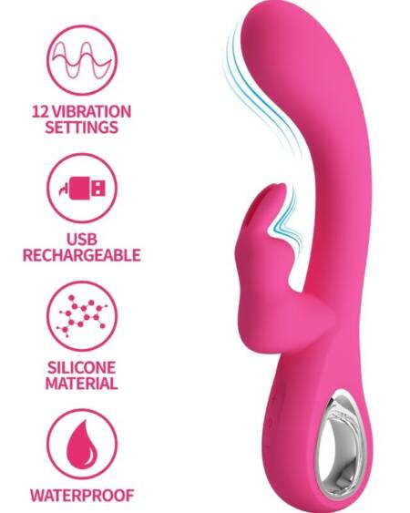 PRETTY LOVE - NOVAK VIBRADOR RABBIT 12 VIBRACIONES ROSA