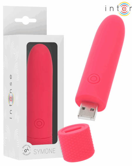 INTENSE - SYMONE BALA VIBRADORA RECARGABLE POR USB 8 VIBRACIONES ROJO 10 X 2.2 CM