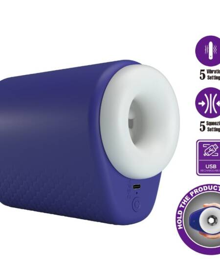 PRETTY LOVE - DJ LADY MASTURBADOR MASCULINO CON VIBRACIÓN 5 CONFIGURACIONES MORADO